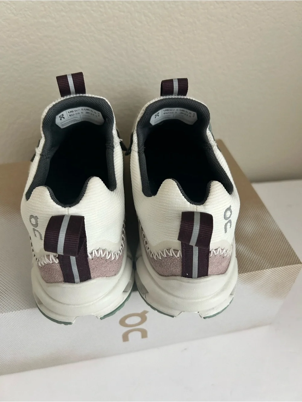On Running women’s cloudaway Lace-Up Sneakers in White and Light Pink